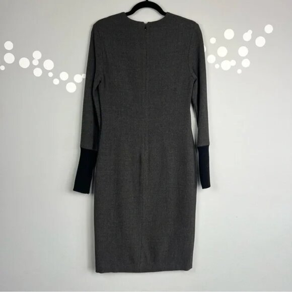 Industria Italian Wool Knit Long Sleeve Sheath Dress - Picture 5 of 7